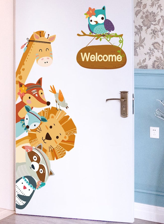 بيوينتي ملصق جداري بتصميم رسومات حيوانات كرتونية متعدد الألوان 60 x 90سم - Image 4