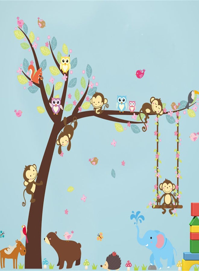 Beauenty Cute Animals Trees Print Wall Sticker Multicolour - Image 3