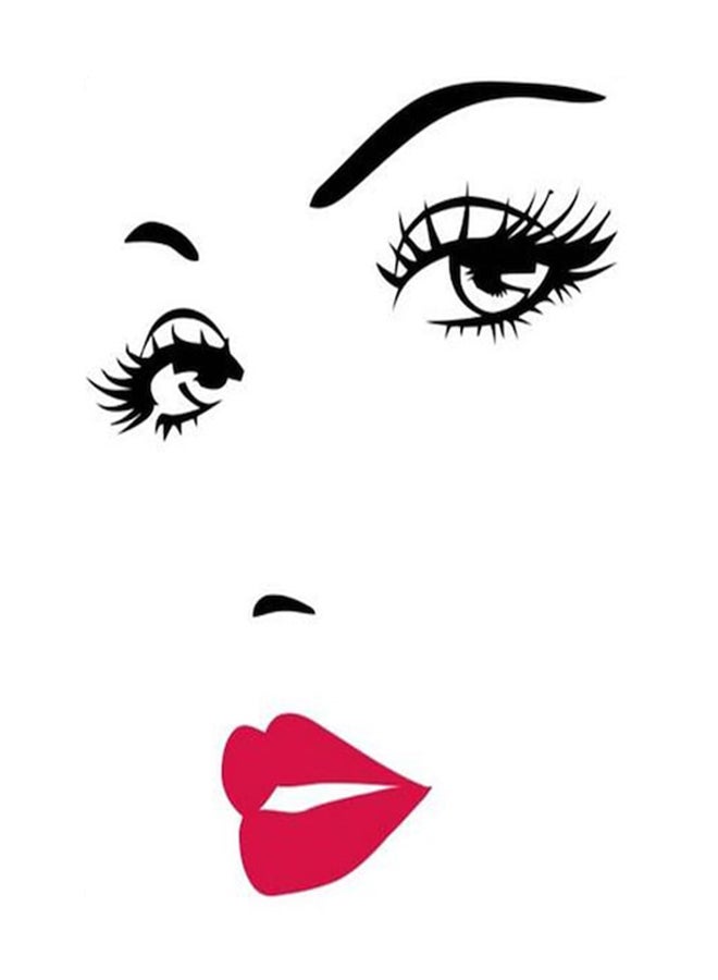 Beauenty Lady Pattern Removable Wall Sticker Black/Red 57 x 31cm - Image 1