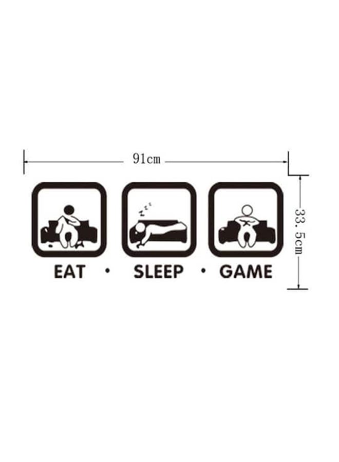 Beauenty Eat Sleep Game Pattern Wall Sticker Black 57 x 51.5cm - Image 2