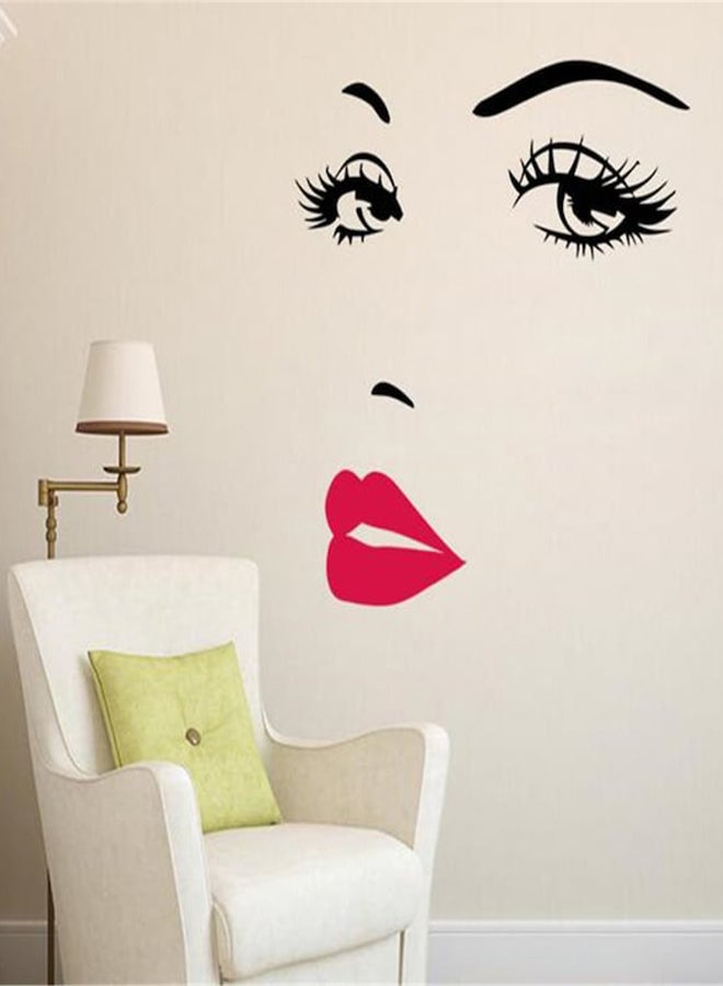 Beauenty Lady Pattern Removable Wall Sticker Black/Red 57 x 31cm - Image 3