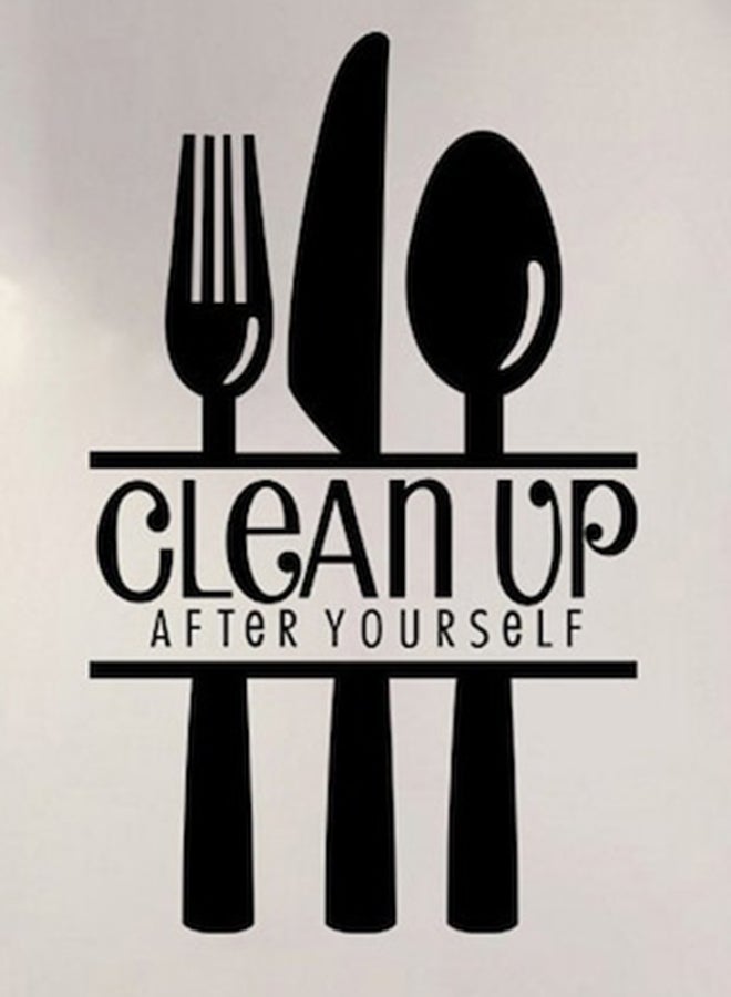 بيوينتي ملصق جداري بتصميم أدوات المائدة أسود 60 x 34سم - Image 1