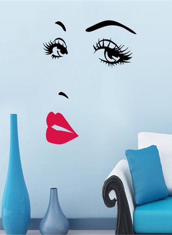 Beauenty Lady Pattern Removable Wall Sticker Black/Red 57 x 31cm - Image 2