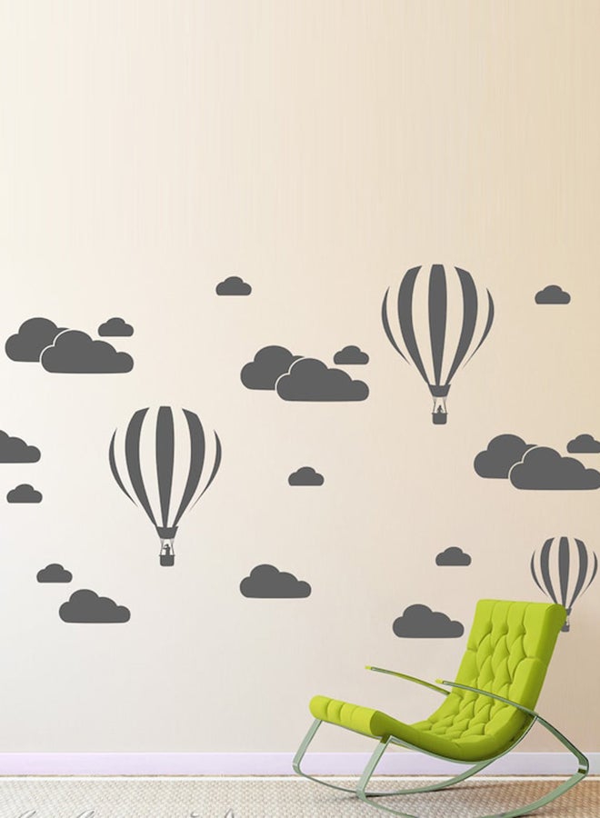 Beauenty 20-Piece Hot Air Balloon Cloud Wall Sticker Set Black 60 x 83cm - Image 2