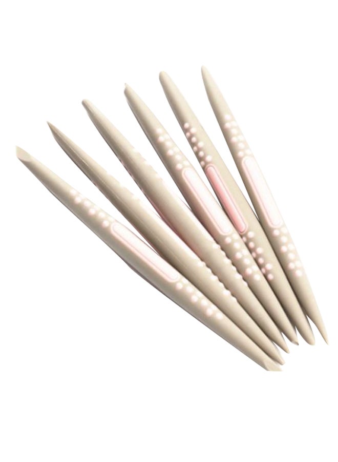 6-Piece Soft Head Sugar Shapers Sculpture Cake Decoration DIY Tool Set Beige/Pink 