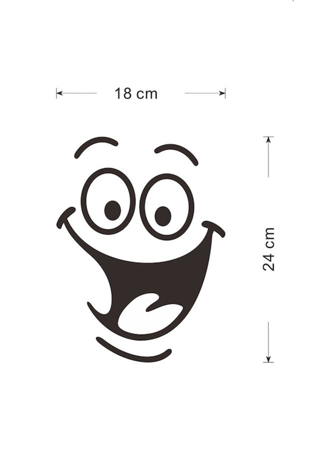 بيوينتي ملصق لمقعد المرحاض بطبعة رسم كرتوني لوجه ضاحك أسود 24 x 18سم - Image 2