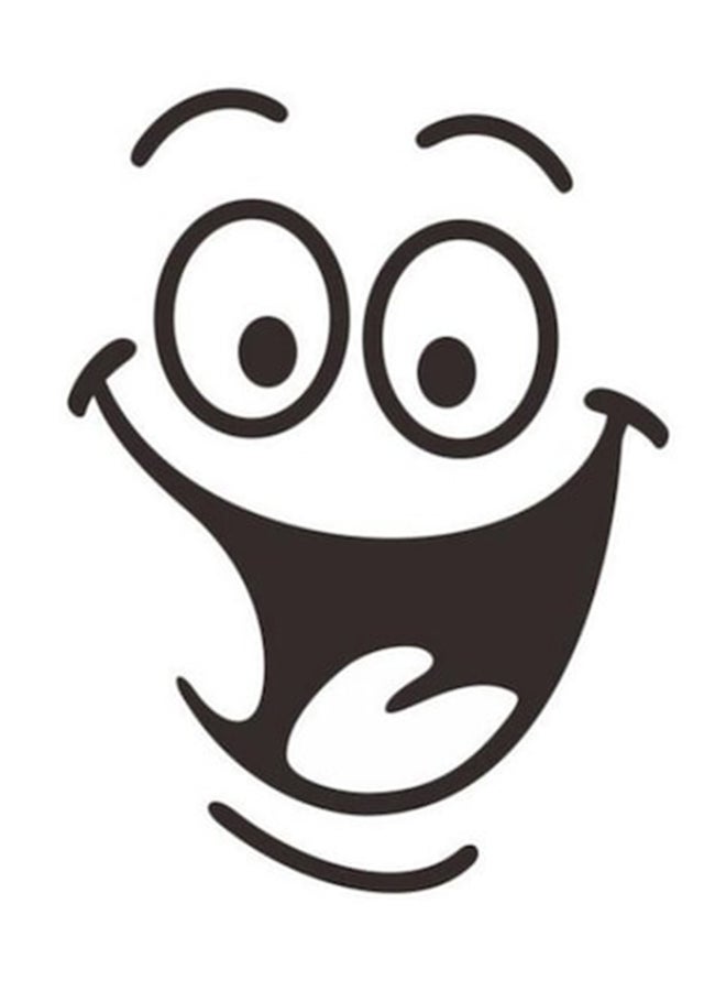 بيوينتي ملصق لمقعد المرحاض بطبعة رسم كرتوني لوجه ضاحك أسود 24 x 18سم - Image 1