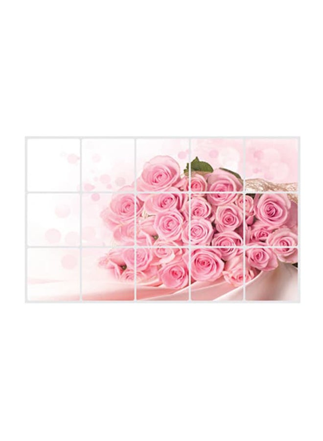 Beauenty Rose Pattern Waterproof Wall Sticker Multicolour 75 x 45cm - Image 1