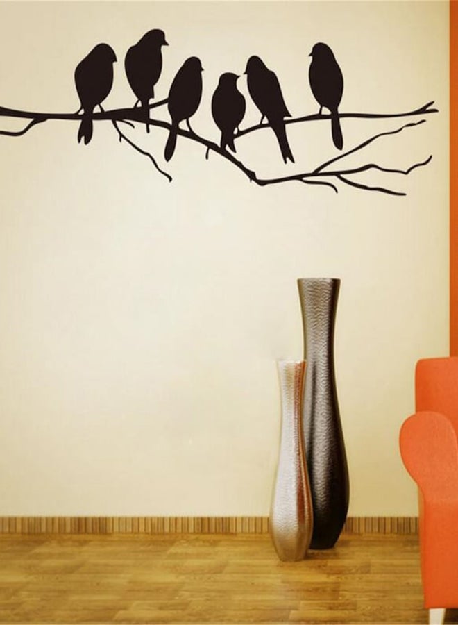 Beauenty Cute Birds Standing On Branch Pattern Wall Sticker Black 60 x 26cm - Image 3