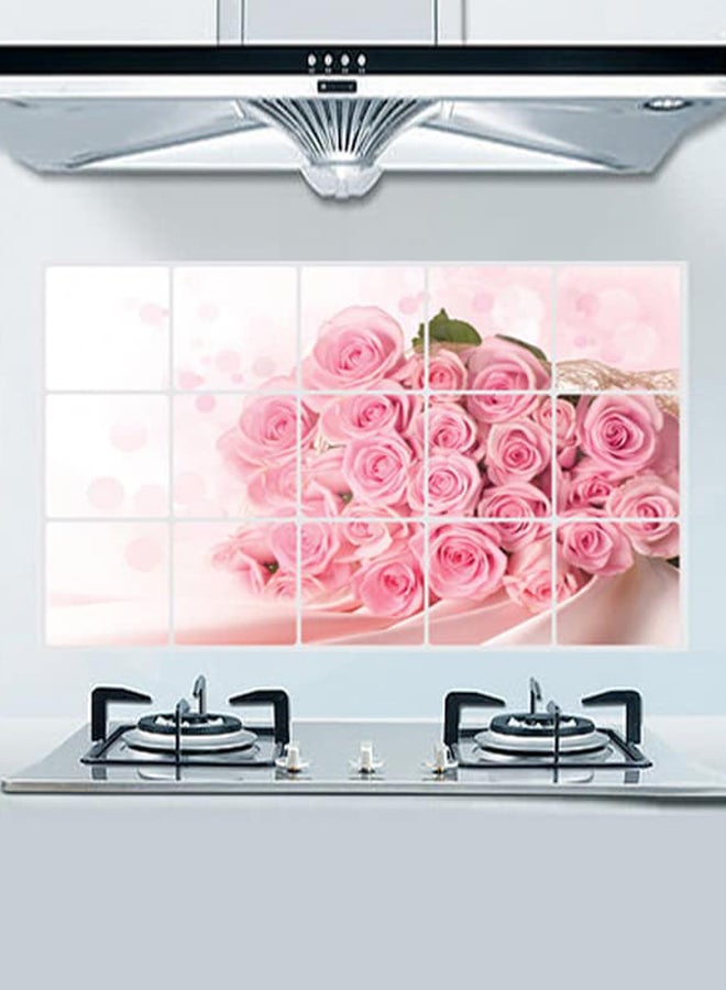 Beauenty Rose Pattern Waterproof Wall Sticker Multicolour 75 x 45cm - Image 2