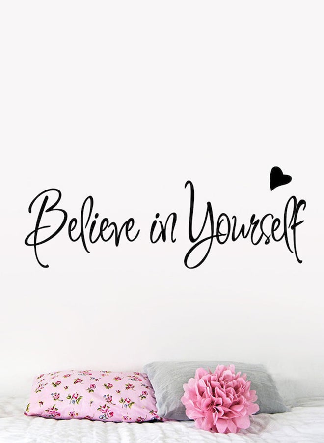 Beauenty Modern Simple English Word Pattern Wall Sticker Black 56 x 20cm - Image 1