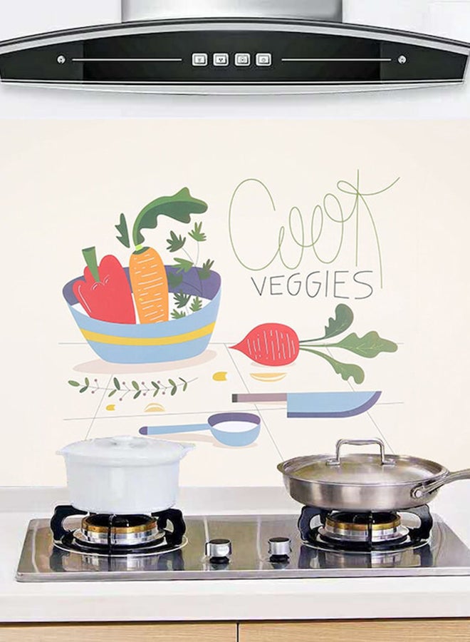 بيوينتي ورق حائط ذاتي اللصق بتصميم على شكل خضراوات متعدد الألوان 60 x 90سم - Image 2