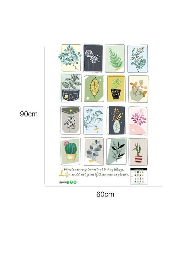 Beauenty Fresh Style Plant Pattern Wall Sticker Multicolour 60 x 90cm - Image 2