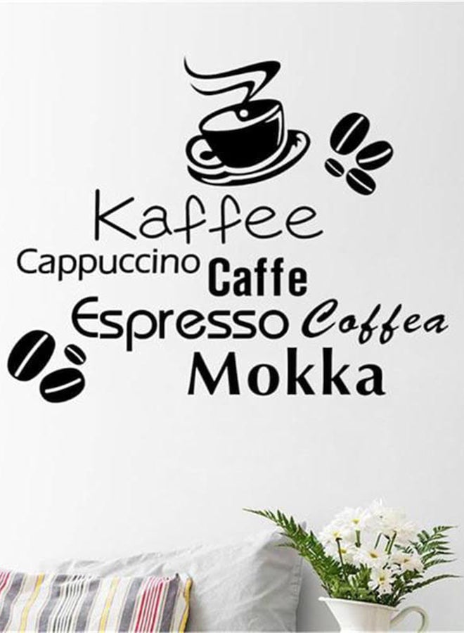 Beauenty Coffee Cafe Shop Decorative Wall Sticker Black 57 x 38centimeter - Image 1