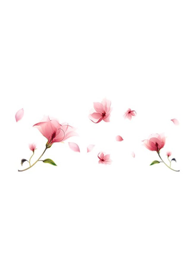 Beauenty Flowers Pattern Decorative Wall Sticker Pink/Green 60 x 90cm - Image 1