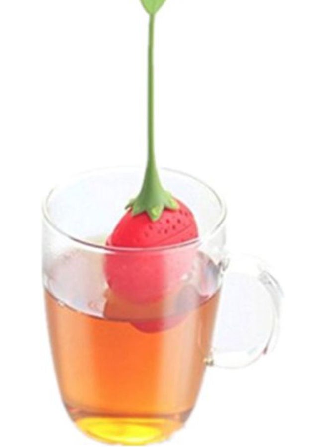 Generic - Strawberry Tea Leaf Infuser Green/Red 19 x 5cm - Image 1
