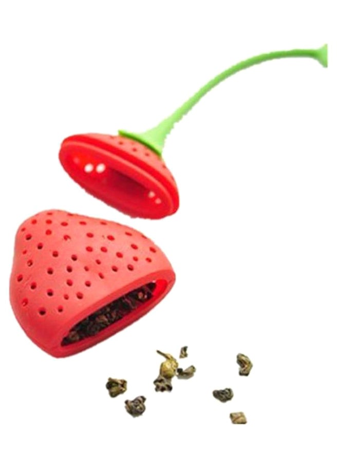 Generic - Strawberry Tea Leaf Infuser Green/Red 19 x 5cm - Image 1