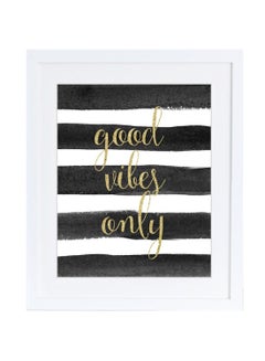 Good Vibes Only Quote Poster With Frame Multicolour 30x40cm