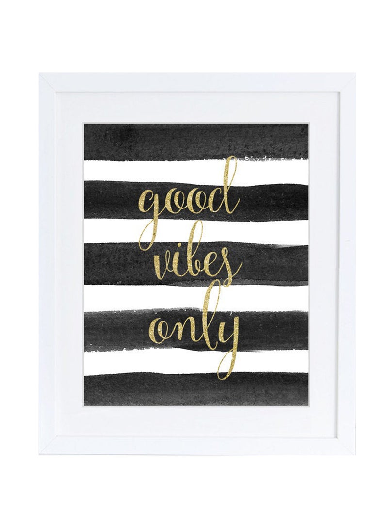 Boomah Accessories - Good Vibes Only Quote Poster With Frame Multicolour 30x40cm - Image 1