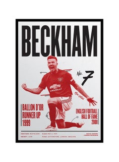 David Beckham Manchester United Football Poster Multicolour 30x40centimeter