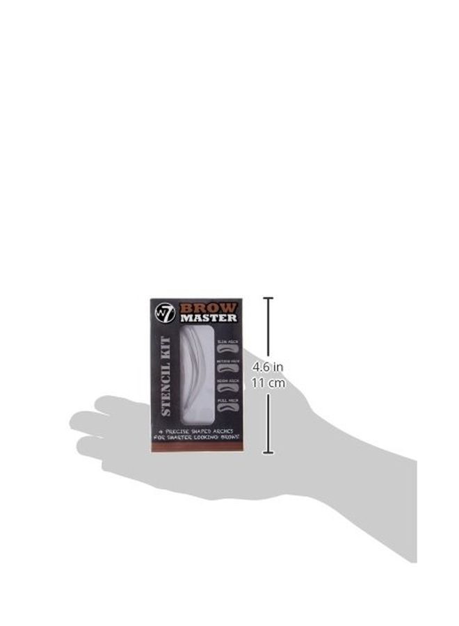 W7 - Brow Master Eyebrow Shaped Stencil Kit Black/Clear - Image 1