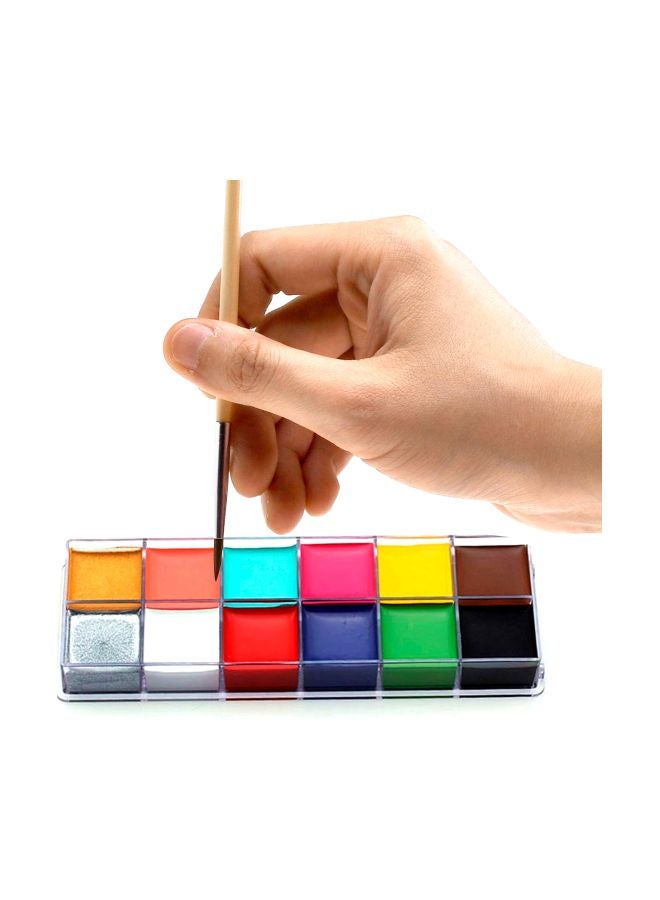 Face And Body Paint With Brush Set Multicolour