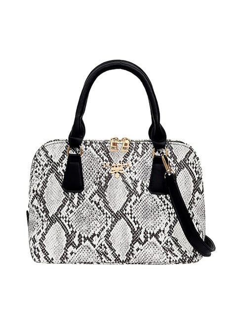 Pattern Printed Shoulder Bag White/Black