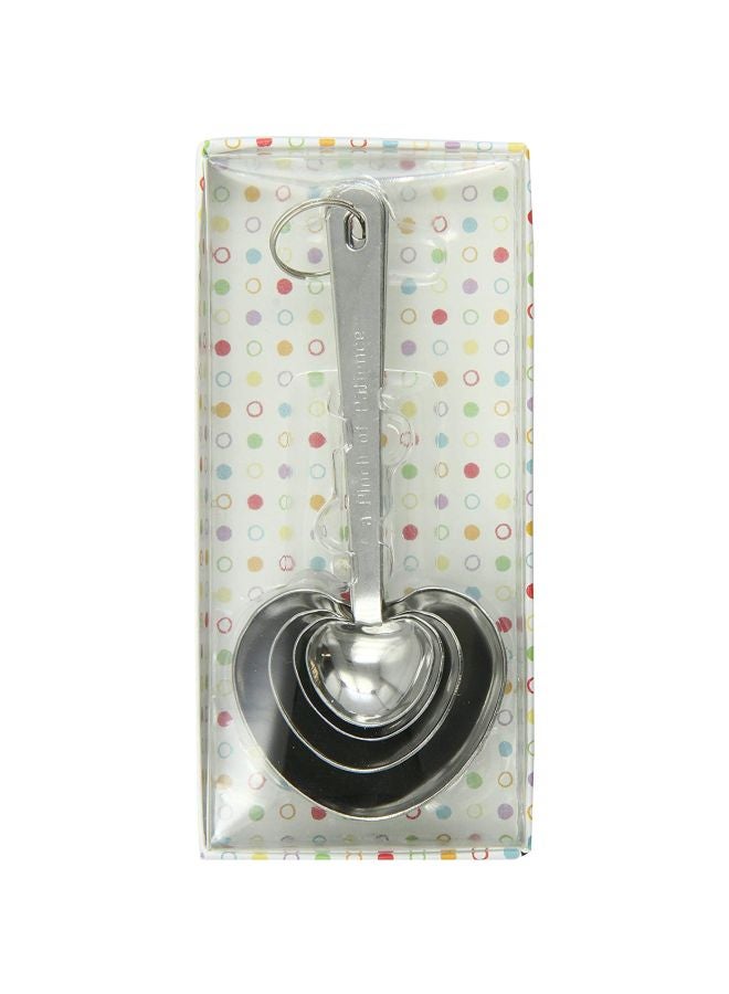 Kate Aspen - 4-Piece Measuring Spoon Set Silver 5x2.25inch - Image 1