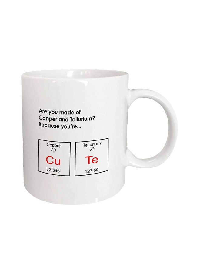 3Dروز مج من السيراميك بطبعة طاولة دورية أبيض/أسود/أحمر