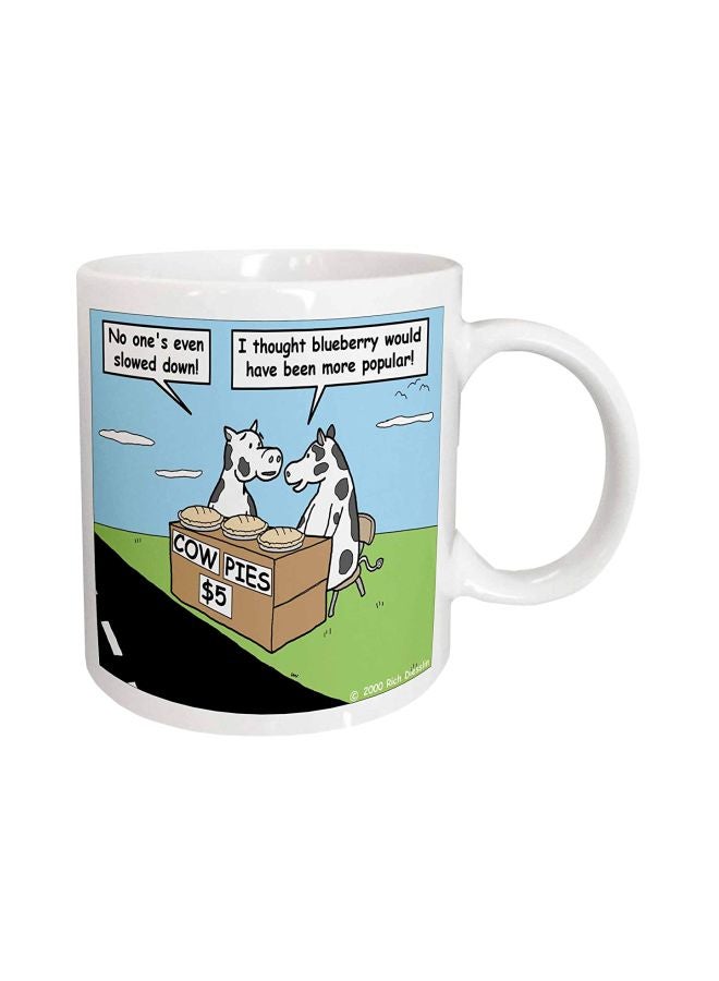 3Dروز مج من السيراميك بطبعة أبيض/أخضر/أزرق