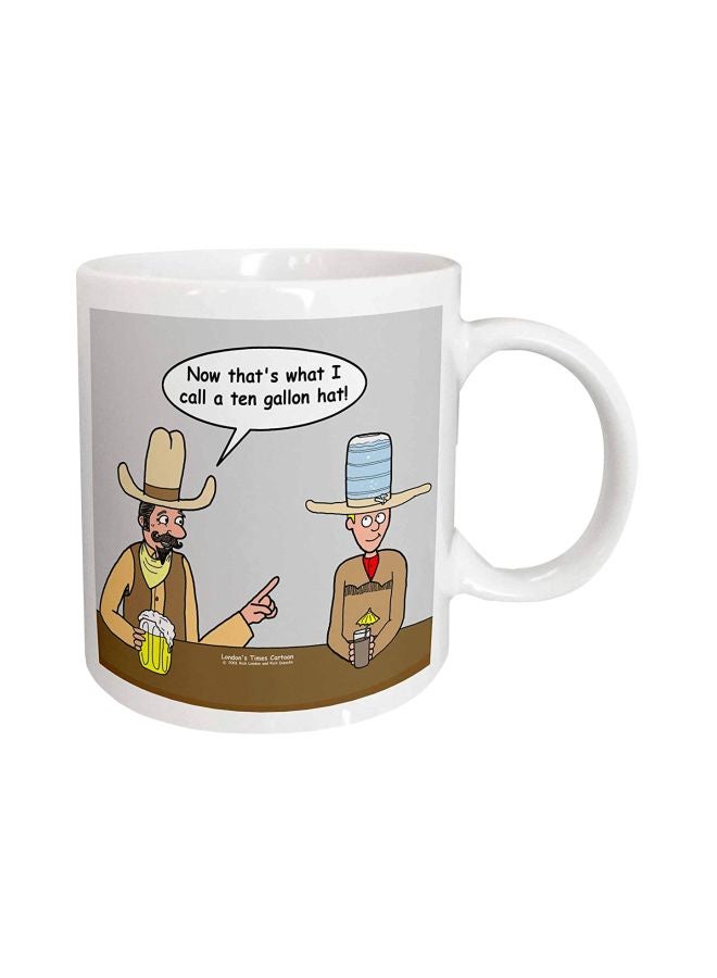 3DROSE Printed Ceramic Mug White/Grey/Brown