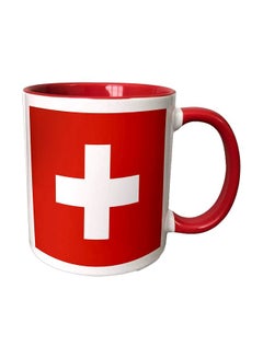 3DROSE Flag Of Switzerland Printed Mug White/Red 