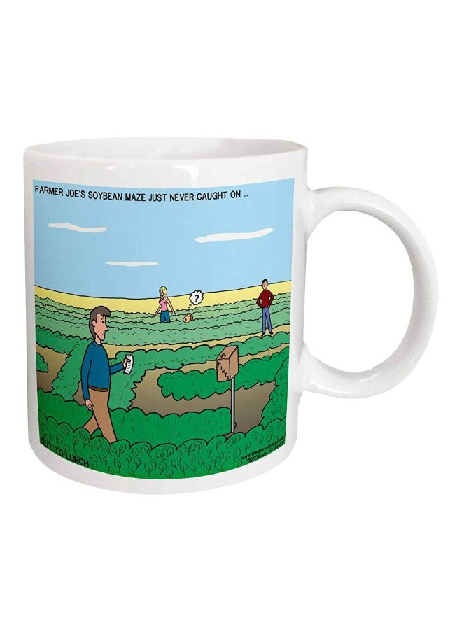 3Dروز كوب من السيراميك بطبعة متاهة فول الصويا من فارمر جويس أخضر/ بني/ أزرق