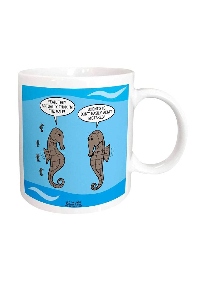 3Dروز مج من السيراميك بطبعة أبيض/أزرق/رمادي