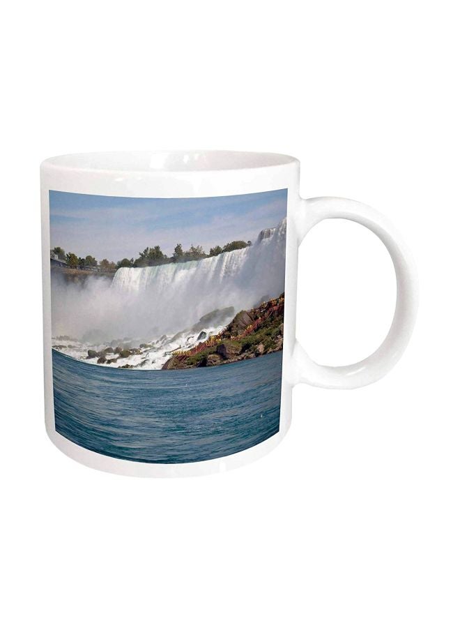 3Dروز مج من السيراميك بطبعة شلالات نياجرا أبيض/أزرق/أخضر