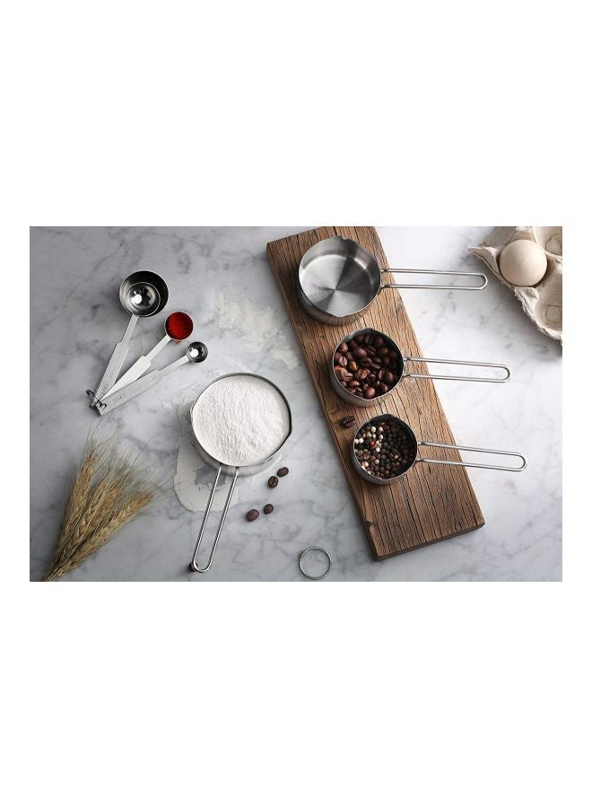 New Star Foodservice 8-Piece Stainless Steel Measuring Spoons And Cup Set Silver  - Image 3