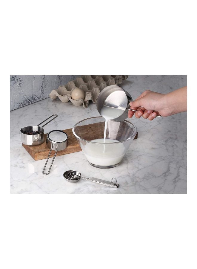 New Star Foodservice 8-Piece Stainless Steel Measuring Spoons And Cup Set Silver  - Image 4