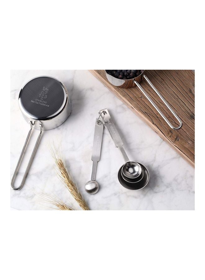 New Star Foodservice 8-Piece Stainless Steel Measuring Spoons And Cup Set Silver  - Image 5