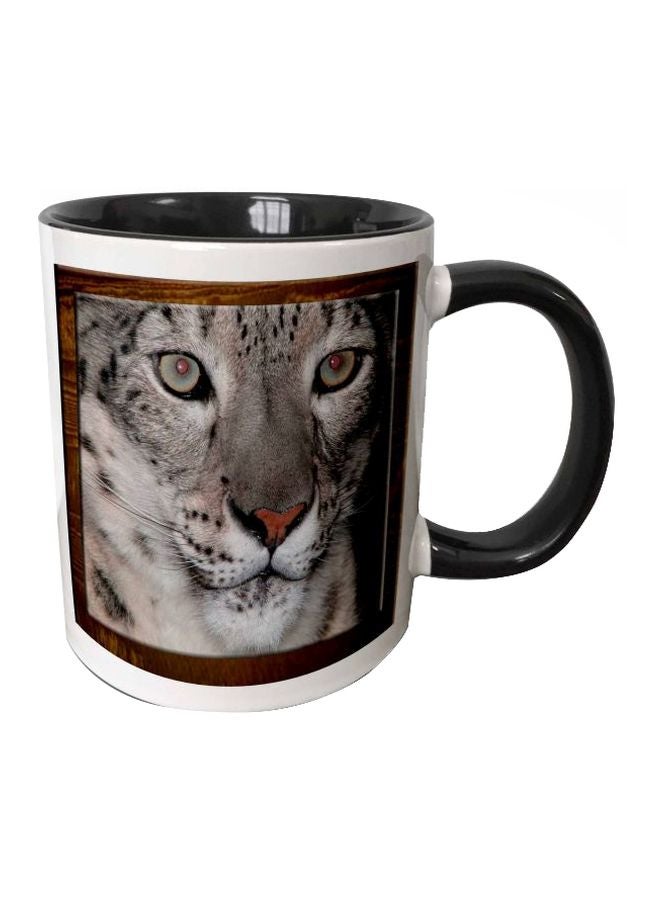 3Dروز مج بطبعة نمر الثلوج أسود/ أبيض/ بني