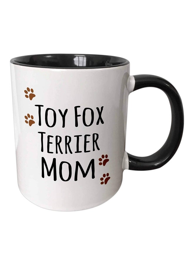 3DROSE Toy Fox Terrier Mom Printed Mug White/Black