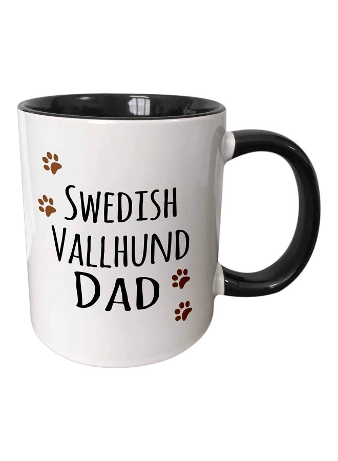 3DROSE - Swedish Vallhund Dad Printed Mug White/Black - Image 1