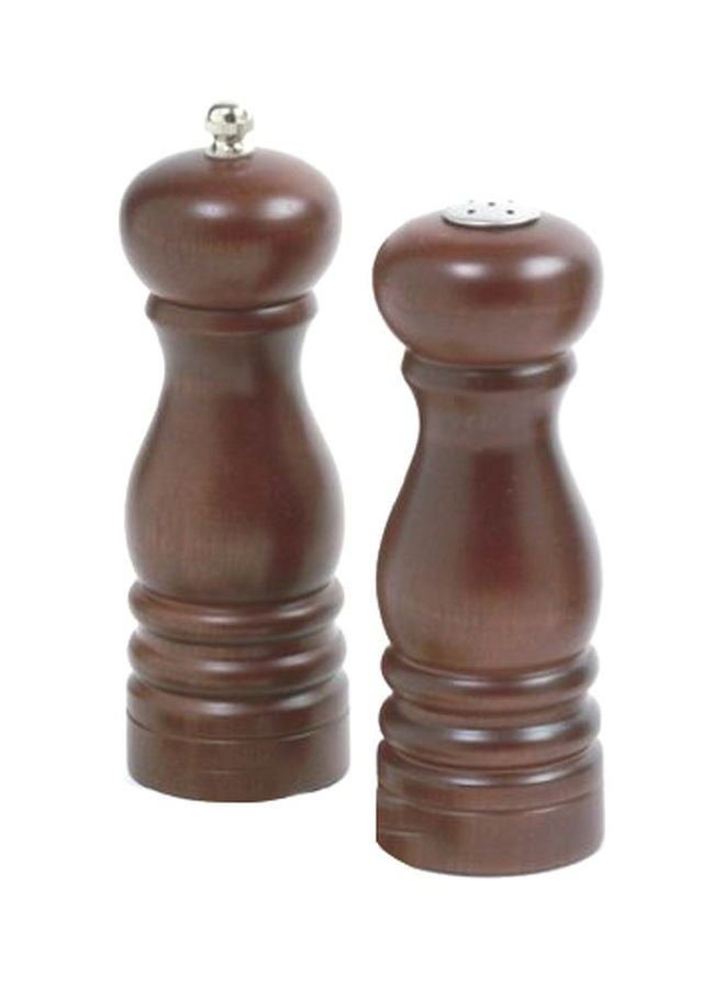 Norpro Pack Of 2 Wooden Peppermill And Salt Shaker Set brown 6inch  - Image 1