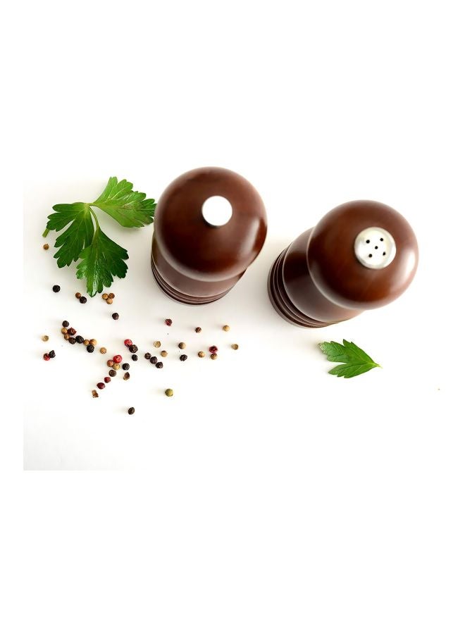 Norpro Pack Of 2 Wooden Peppermill And Salt Shaker Set brown 6inch  - Image 2