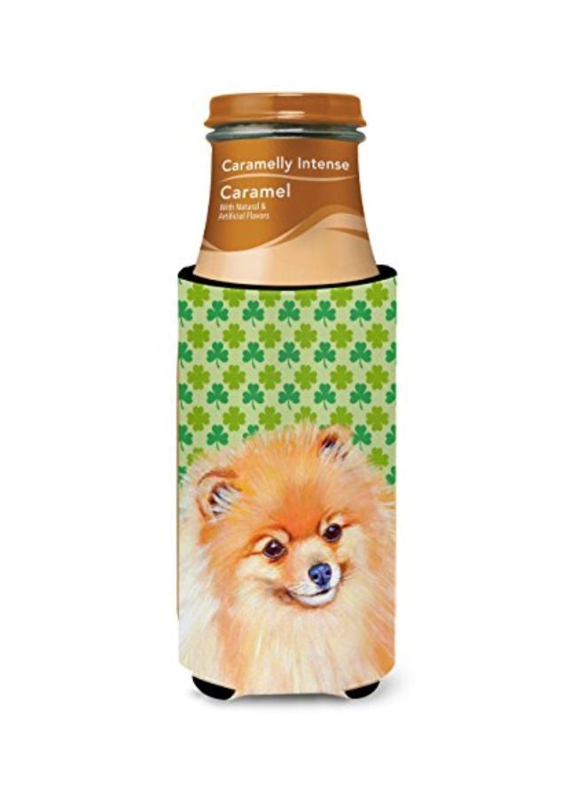 Caroline's Treasures - Pomeranian St. Patrick's Day Shamrock Portrait Printed Insulated Beverage Cover Multicolour 4x6.5inch - Image 1
