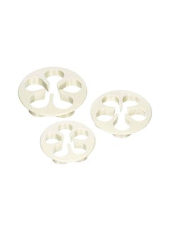 NY CAKE 3-Piece Blossom Rose Petal Cutter White 2x2.5x3inch  - Image 1