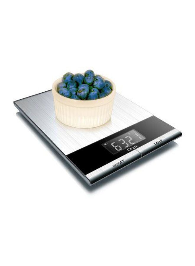 أوزري ميزان طعام رقمي للمطبخ أسود/ فضي 6.2x0.4x9بوصة - Image 3