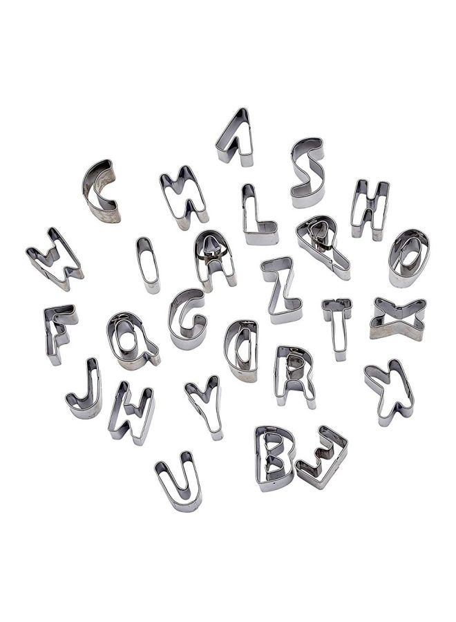 وينكو طقم قطاعات كوكيز من الستانلس ستيل بنمط الحروف الأبجدية من 34 قطعة فضي - Image 1