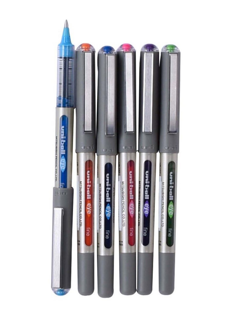 Uniball 6-Piece Liquid Ink Pen Set Multicolour  - Image 1