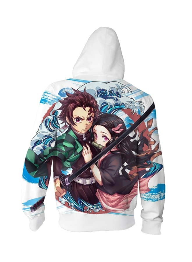 Demon Slayer: Kimetsu No Yaiba 3D Printed Zip Hoodie Multicolour  - Image 2