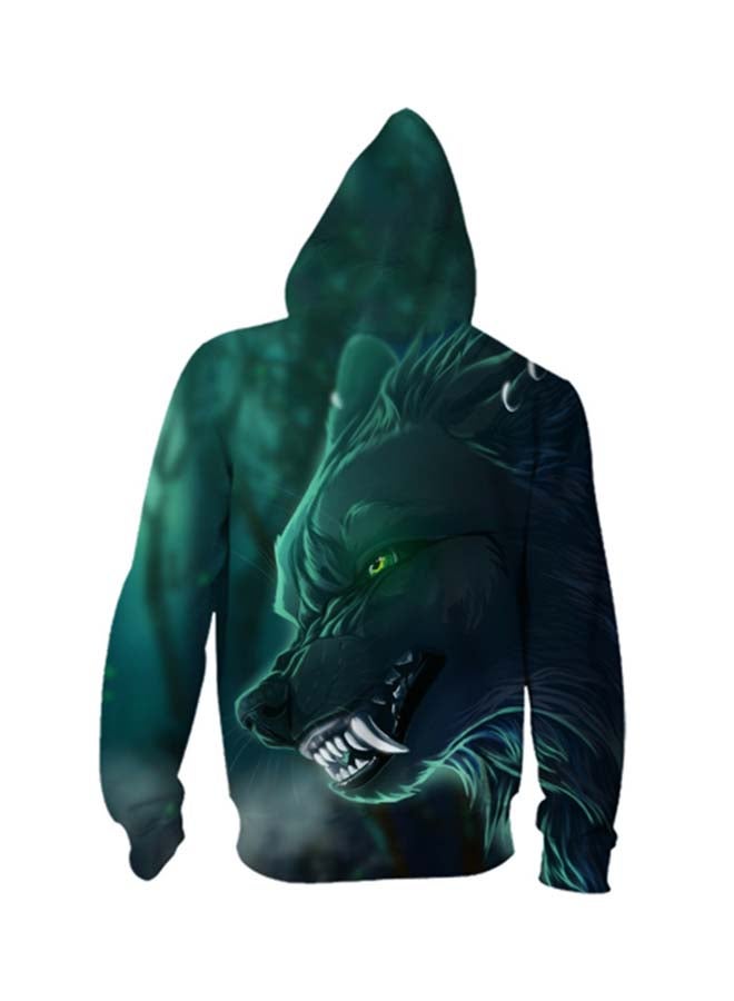 هودي مطبوع عليه ذئب للرجال - Image 2